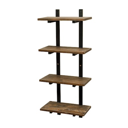 Alaterre Furniture Pomona 48"H Metal and Solid Wood Wall Shelf AMBA5620